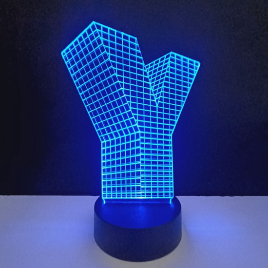 Lampe LED 3D - Lettre - Y