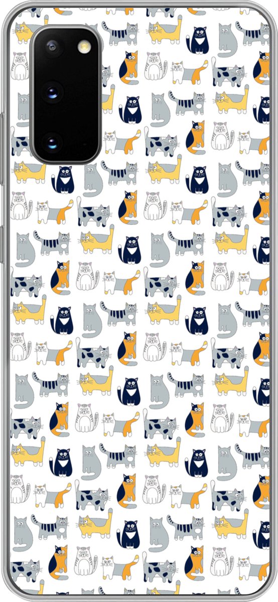 Telefoonhoesje Geschikt voor Samsung Galaxy S20 hoesje - Patroon - Kat - Poes - Jongens - Meisjes - Kinderen - Kindje - Siliconen Telefoonhoesje Telefoonhoesje