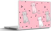 Laptop sticker - 11.6 inch - Kat - Huisdieren - Meisje - Design - 30x21cm - Laptopstickers - Laptop skin - Cover