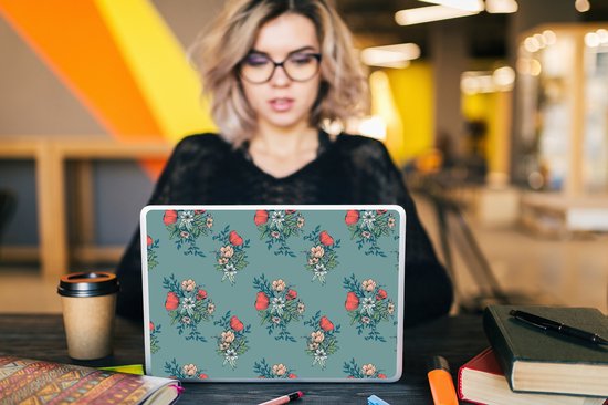 Autocollant pour ordinateur portable - 11,6 pouces - Bouquet - Motifs - Fleurs - Coquelicot - 30x21cm - Autocollants pour ordinateur portable - Skin pour ordinateur portable - Couverture