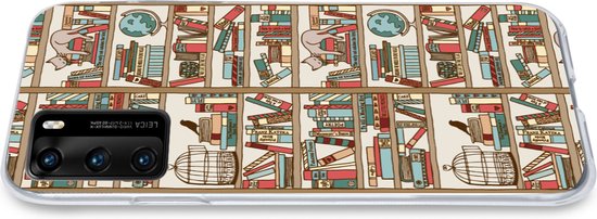 Telefoonhoesje Geschikt voor Huawei P40 hoesje - Kat - Boek - Kast - Jongens - Meisjes - Kinderen - Kind - Siliconen Telefoonhoesje Telefoonhoesje