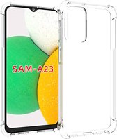 Samsung Galaxy A23 Hoesje - MobyDefend Transparante Shockproof TPU Gelcase - Verstevigde Hoeken - Volledig Doorzichtig - GSM Hoesje - Telefoonhoesje Geschikt Voor Samsung Galaxy A23