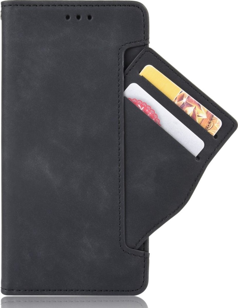 Mobigear Telefoonhoesje geschikt voor Apple iPhone 11 Pro Hoesje | Mobigear Slide Wallet Bookcase Portemonnee | Pasjeshouder voor 5 Pasjes | Telefoonhoesje voor Pinpas / OV Kaart / Rijbewijs - Zwart