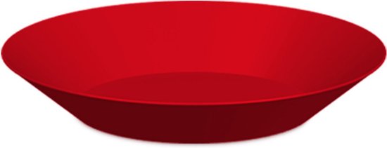 6x stuks ontbijt/diner diepe bordjes hard kunststof 21 cm in het rood. Outdoor servies camping/picknick/verjaardag — afbeelding 4
