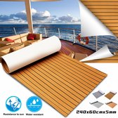 BBoot-240x60cmx5mm Decking Zelfklevende Bootmat-Decking Self Adhesive Boat Mat-Premium EVA Teak Foam Decking Mat-Teak Boats Flooring-Teak Yacht Flooring-Teak Boten Vloerbedekking-T