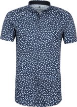 Desoto - Modern BD Overhemd Print Donkerblauw - M - Heren - Slim-fit