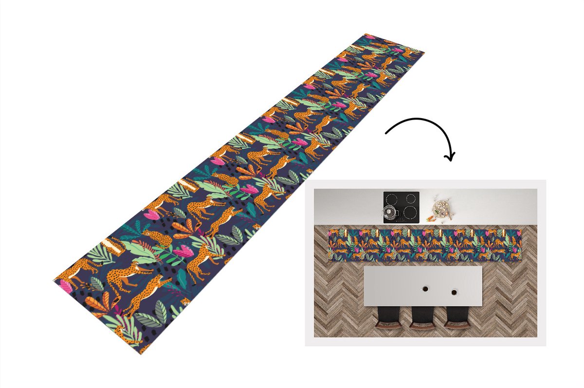 KitchenYeah Keukenloper - Keukenmat - Patroon - Cheetah - Jungle - Keuken vloerkleed Multicolor