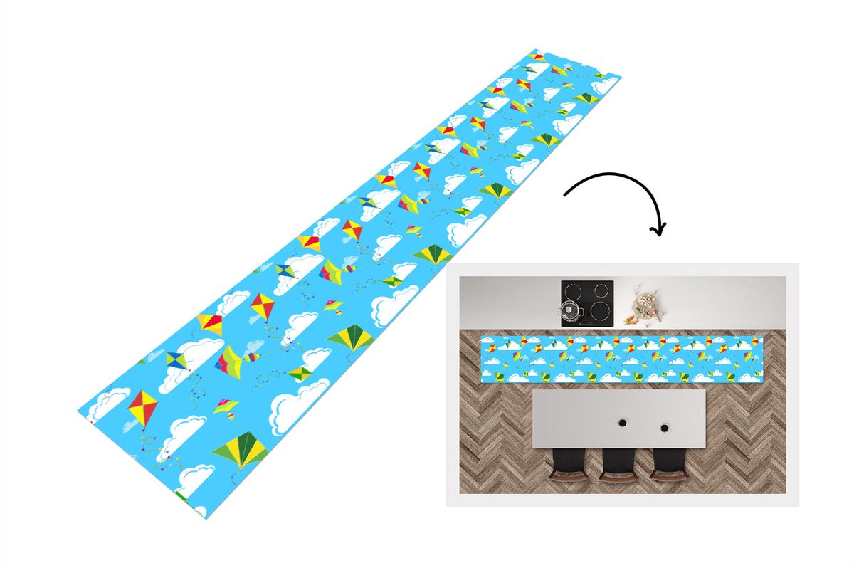 KitchenYeah Keukenloper - Keukenmat - Vlieger - Zomer - Patroon - Keuken vloerkleed Multicolor
