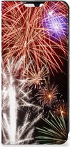 Smartphone Hoesje Kerstcadeau Geschikt voor Samsung Galaxy A33 5G Portemonnee hoesje Vuurwerk