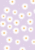 Purple Daisy's Poster (70x100cm) - Wallified - Tekst - Zwart Wit - Poster - Wall-Art - Woondecoratie - Kunst - Posters