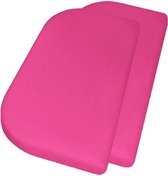 hoeslaken junior 81 x 42 + 10 cm katoen roze 2 stuks