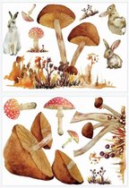 muursticker Mushroom junior 83,51 x 127 cm bruin