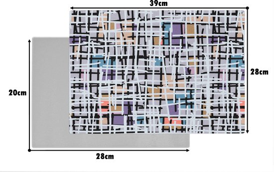 Glazen Snijplank - 39x28 - Lijn - Abstract - Patronen - Snijplanken Glas