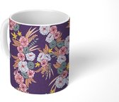 Mok - Koffiemok - Boeket - Bloemen - Tropisch - Patroon - Mokken - 350 ML - Beker - Koffiemokken - Theemok