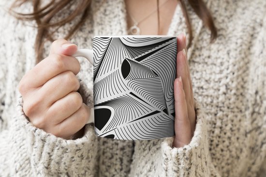 Mug - Tasse à café - Motif - Abstrait - Zwart Wit - Tasses - 350 ML - Tasse - Tasses à café - Tasse à thé