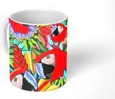 Mok - Koffiemok - Jungle - Papegaai - Vogels - Design - Mokken - 350 ML - Beker - Koffiemokken - Theemok