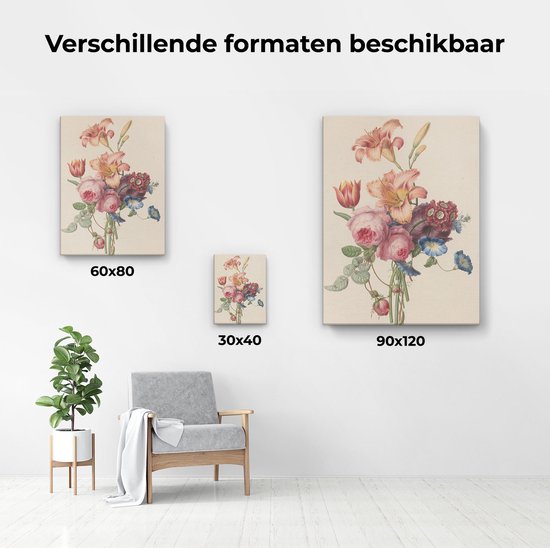 Artaza Toile Peinture Un Bouquet - Henriëtte Geertruida Knip - 30x40 - Klein - Art - Impression sur Toile