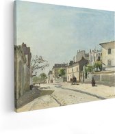 Artaza Canvas Schilderij Rue Nôtre-Dame, Parijs - Johan Barthold Jongkind - 100x80 - Groot - Kunst - Wanddecoratie Woonkamer