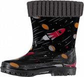 regenlaarzen junior rubber zwart/grijs maat 26