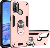 Oppo A53 Hoesje - Mobigear - Armor Ring Serie - Hard Kunststof Backcover - Roségoud - Hoesje Geschikt Voor Oppo A53