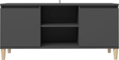 Tv-meubel met massief houten poten 103,5x35x50 cm grijs