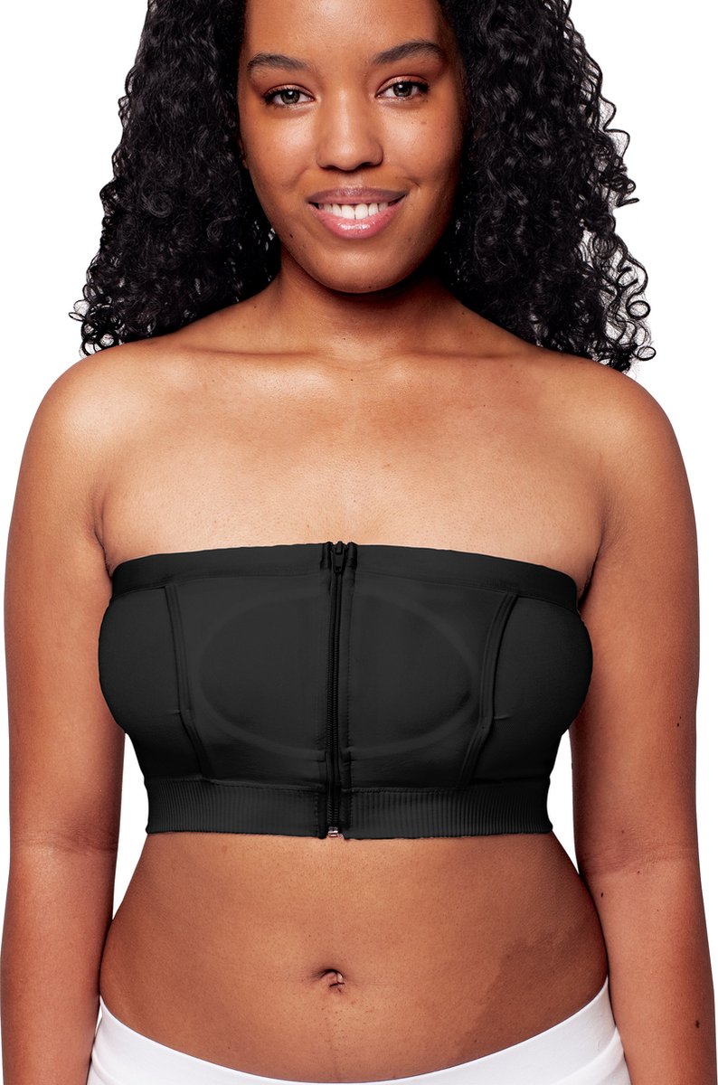 Medela Hands-free™ kolf bh - Kolf bh voor handsfree kolven - Easy Expression bustier - Stretch - Extra zacht - Met ritssluiting - Zwart - Maat XL thumbnail 6