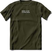 Bemoei je met je eigen zaken Spreuken T-Shirt | Dames / Heren | Grappige cadeaus | Verjaardag teksten Cadeau - Leger Groen - XXL
