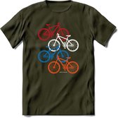 Amsterdam Bike City T-Shirt | Souvenirs Holland Kleding | Dames / Heren / Unisex Koningsdag shirt | Grappig Nederland Fiets Land Cadeau | - Leger Groen - M