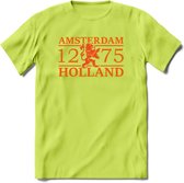 Amsterdam T-Shirt | Souvenirs Holland Kleding | Dames / Heren / Unisex Koningsdag shirt | Grappig Nederland Fiets Land Cadeau | - Groen - XL