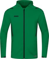 JAKO Jas Met Capuchon Challenge SportGroen-Zwart Maat 3XL