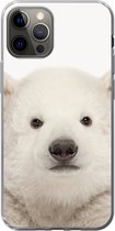 Geschikt voor iPhone 13 Pro hoesje - IJsbeer - Dieren - Wit - Kinderen - Jongens - Meisjes - Siliconen Telefoonhoesje