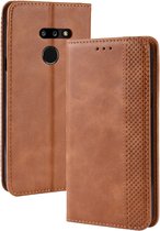 LG G8 ThinQ Hoesje - Mobigear - Sensation Serie - Kunstlederen Bookcase - Cognac - Hoesje Geschikt Voor LG G8 ThinQ