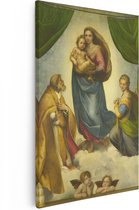 Artaza Canvas Schilderij Sixtijnse Madonna - Rafaël - 40x60 - Poster Foto op Canvas - Canvas Print