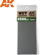Wet Sandpaper 2500 Grit. 3 Stuks - AK-Interactive - AK-9037
