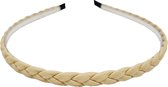 Haarband Diadeem Gevlochten Imitatie Leder Beige