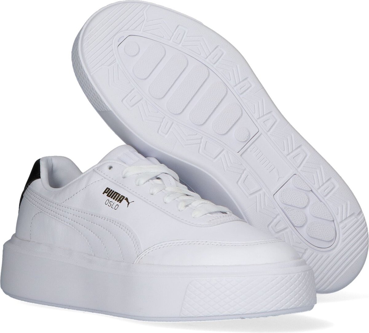 puma plain white sneakers