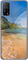 Geschikt voor Xiaomi Mi 10T 5G hoesje - Een mooie regenboog bij Tunnels Beach op Hawaii - Siliconen Telefoonhoesje