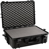 Perel Harde koffer, waterdicht (IP67), noppenschuim, plukschuim, 4 sloten, polypropyleen, zwart, 594 x 473 x 270 mm