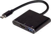 Renkforce RF-4548306 USB / HDMI Adapter [1x USB-C stekker - 1x HDMI-bus, USB 3.2 Gen 1 bus A (USB 3.0), USB-C bus] Zwar