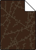 Proefstaal Origin Wallcoverings behang bloesemtakken mat bruin en glanzend brons - 345731 - 26,5 x 21 cm