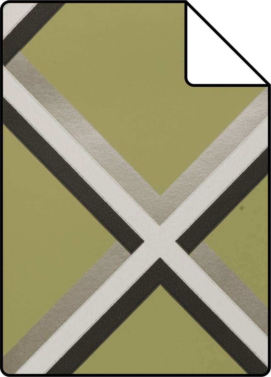 Proefstaal Origin Wallcoverings behang geometrische vormen olijfgroen - 26.5 x 21 cm - 307125-S