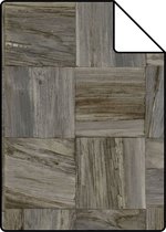 Proefstaal Origin Wallcoverings eco texture vlies behang sloophout motief donkerbruin - 347519 - 26,5 x 21 cm