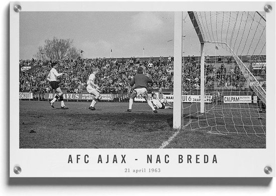 Walljar - AFC Ajax - NAC Breda '63 II - Muurdecoratie - Acrylglas schilderij - 30 x 45 cm