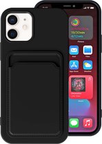 Smartphonica iPhone 12/12 Pro siliconen hoesje met pashouder - Zwart / Back Cover geschikt voor Apple iPhone 12;Apple iPhone 12 Pro