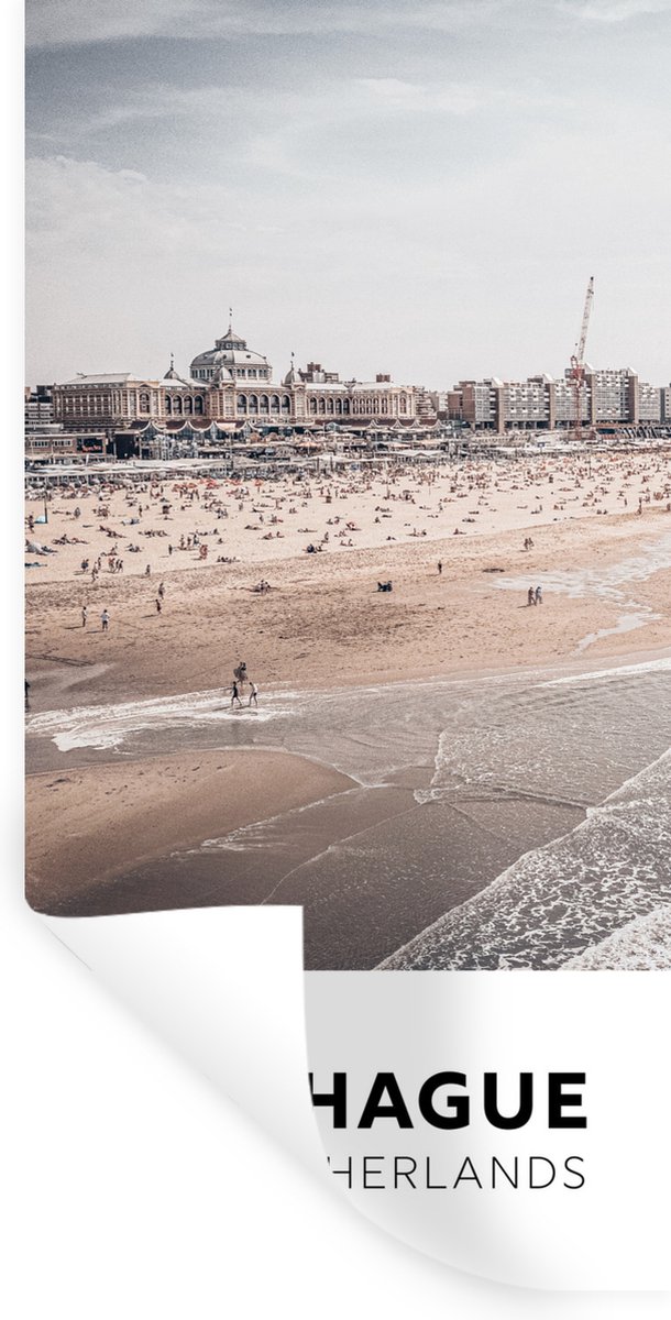 Muurstickers - Sticker Folie - Den Haag - Nederland - Strand - 80x160 cm - Plakfolie - Muu