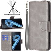 Oppo Find X5 Lite Hoesje - MobyDefend Wallet Book Case Met Koord - Grijs - GSM Hoesje - Telefoonhoesje Geschikt Voor: Oppo Find X5 Lite