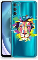 Telefoonhoesje Motorola Moto G71 5G Back Cover Siliconen Hoesje Super als Cadeautjes voor Jongens Lion Color