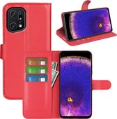 Oppo Find X5 Pro Hoesje - MobyDefend Kunstleren Wallet Book Case (Sluiting Voorkant) - Rood - GSM Hoesje - Telefoonhoesje Geschikt Voor Oppo Find X5 Pro