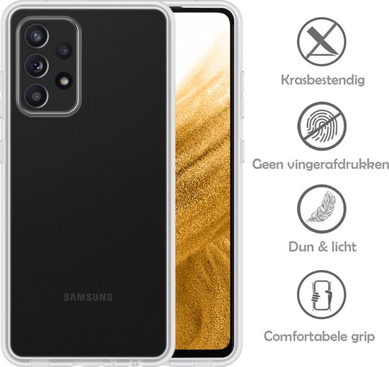Coque Samsung A53 avec 2x protections d'écran - Coque Samsung Galaxy A53 - Siliconen Samsung A53 avec 2x protections d'écran - Transparente