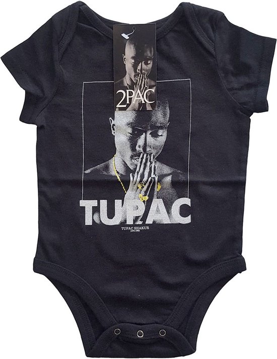 Tupac - Praying Baby romper - Kids tm 2 jaar - Zwart